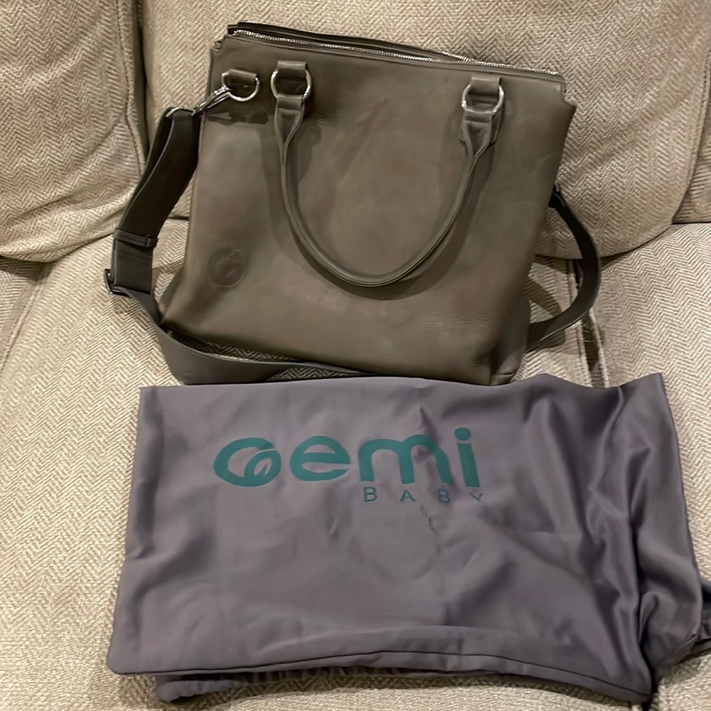 Leather Oemi diaper bag